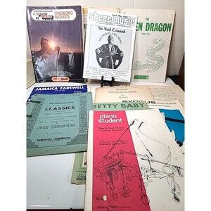 Vintage Mixed Large  Lot Of Music Sheets/ Books For Piano